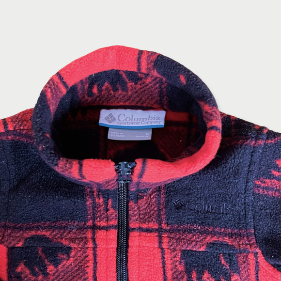 Columbia Infant Unisex Buffalo Plaid Zip-Up Fleece Sz 6mos - Warm & Cozy - Picture 4 of 4